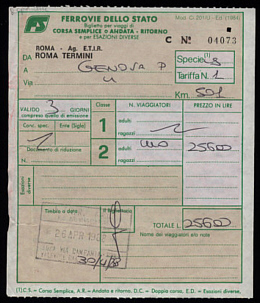 Fr. Khoat's 1988 Trip Genoa-Rome Receipts Dated Receipts